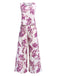 She pairs this 2PCS 1940s Leaves Sleeveless Top & Cropped Pants with confidence and 1940s charm