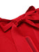 2PCS 1940s Red Tie-Up Blouse & Black Pants, vintage top, retro blouse - perfect for women who love vintage and retro fashion