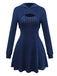 2PCS 1940s Ribbed Knit Cut-Out Hoodie Dress - vintage dress, retro fashion
