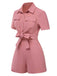 2PCS 1940s Solid Lace-Up Top & High-Waist Shorts - vintage fashion, retro style