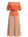 1940s Floral Striped Two Piece Set 8