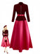 2PCS 1940s V-Neck Velvet Jacket & Skirt - vintage skirt, retro style