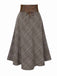Brown 1940s Lace-Up Glen Plaid Skirt, vintage skirt, retro style - perfect for women who love vintage and retro fashion