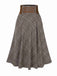 Brown 1940s Lace-Up Glen Plaid Skirt, vintage skirt, retro style - perfect for women who love vintage and retro fashion