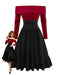 2PCS 1950s Off-Shoulder Knitted Sweater & Bow Skirt - vintage skirt, retro style