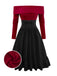 2PCS 1950s Off-Shoulder Knitted Sweater & Bow Skirt - vintage skirt, retro style