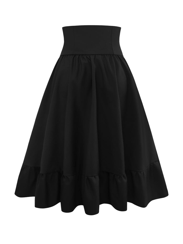2PCS 1950s Off-Shoulder Knitted Sweater & Bow Skirt - vintage skirt, retro style
