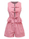 2PCS 1950s Plaid Ruffled Bow Vest & Shorts - vintage fashion, retro style