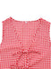 2PCS 1950s Plaid V-Neck Bind Vest & Shorts - vintage fashion, retro style