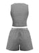 2PCS 1950s Plaid V-Neck Bind Vest & Shorts, vintage fashion, retro style - perfect for women who love vintage and retro fashion