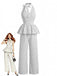 1950s Polka Dot Halter Ruffle Two Piece Set 3