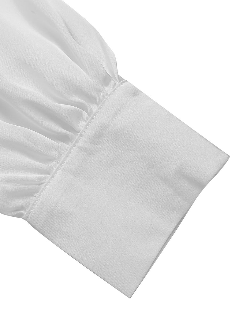 2PCS 1950s Puff Sleeves Top & Short, vintage top, retro blouse - perfect for women who love vintage and retro fashion