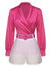 2PCS 1950s Puff Sleeves Top & Short, vintage top, retro blouse - perfect for women who love vintage and retro fashion
