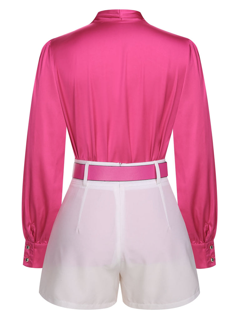 2PCS 1950s Puff Sleeves Top & Short, vintage top, retro blouse - perfect for women who love vintage and retro fashion