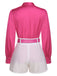 2PCS 1950s Puff Sleeves Top & Short, vintage top, retro blouse - perfect for women who love vintage and retro fashion