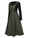 This 2PCS 1950s Solid Top & Plaids Belted Pinafore Dress wraps her in 1950s elegance, one twirl at a time
