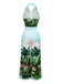 2PCS 1950s Tropical Style Halter Top & Pants - vintage fashion, retro style