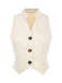 2PCS 1960s Beige Buttoned Vest Top & Pocket Wide Leg Pants, vintage top, retro blouse - perfect for women who love vintage and retro fashion