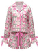 2PCS 1960s Christmas Long Sleeve Button Pajama Set - vintage fashion, retro style