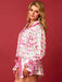 2PCS 1960s Christmas Long Sleeve Button Pajama Set - vintage fashion, retro style