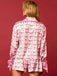 2PCS 1960s Christmas Long Sleeve Button Pajama Set - vintage fashion, retro style
