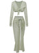 2PCS 1960s Crochet Long Sleeve Beach Cover-Up Set - vintage fashion, retro style
