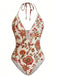2PCS 1960s Deep V-Neck Fringe Swimsuit & Cover-Up - vintage swimsuit, pin-up style