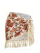 2PCS 1960s Deep V-Neck Fringe Swimsuit & Cover-Up - vintage swimsuit, pin-up style