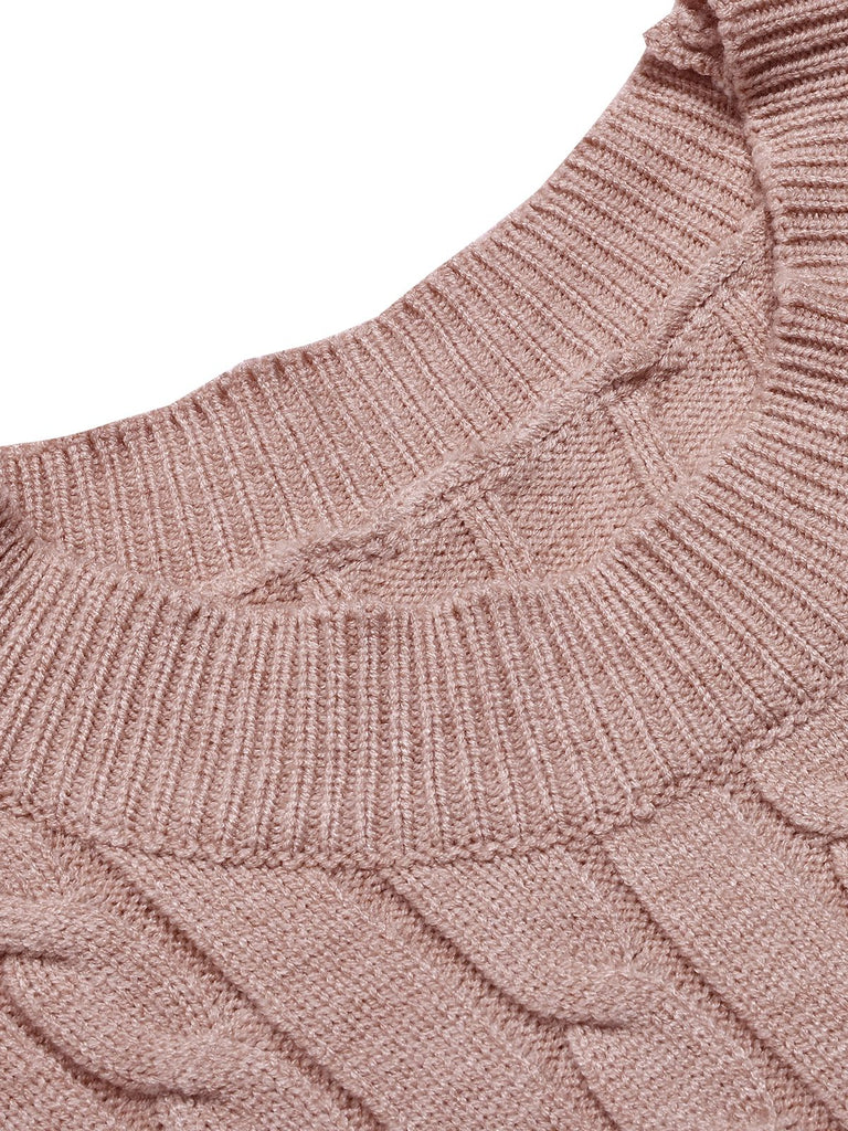 She sways in this 2PCS 1960s Knitted Cropped Sweater & Skirt and it's pure 1960s magic