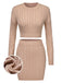 She sways in this 2PCS 1960s Knitted Cropped Sweater & Skirt and it's pure 1960s magic