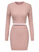 This 2PCS 1960s Knitted Cropped Sweater & Skirt spins 1960s stories with every step