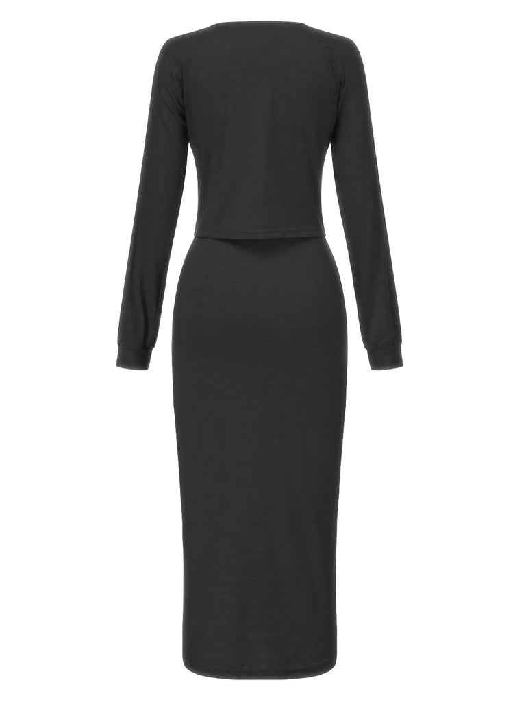 2PCS 1960s Knitted Slit Tube | 1960s | vintage dress, retro fashion