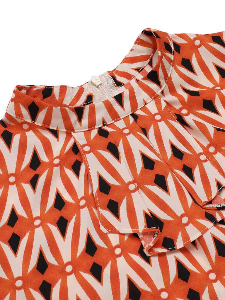 2PCS 1960s Orange Blouse & Tweed Mini Dress — a 1960s silhouette that turns sidewalks into runways