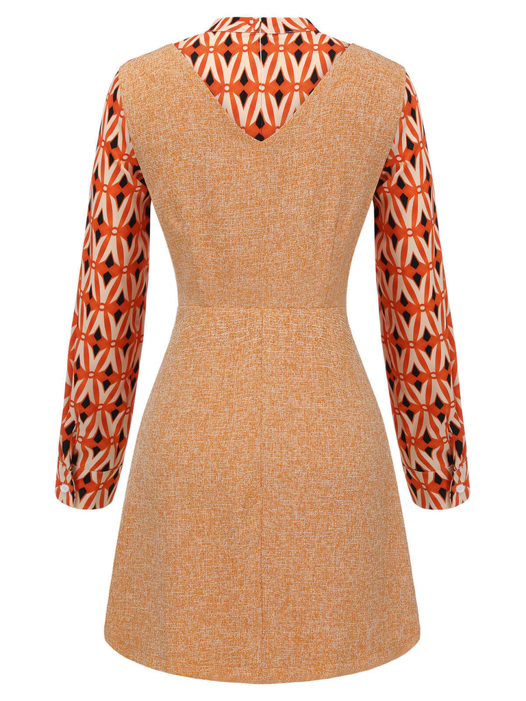 2PCS 1960s Orange Blouse & Tweed Mini Dress — the kind of 1960s dress that makes strangers smile