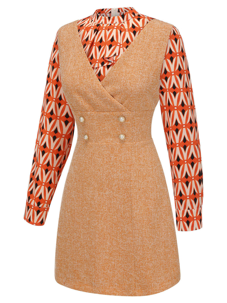 2PCS 1960s Orange Blouse & Tweed Mini Dress — a 1960s silhouette that turns sidewalks into runways
