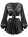2PCS 1960s Satin Tie-Front Crop Top & Shorts - vintage fashion, retro style