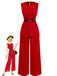 2PCS 1960s Sleeveless Vest & Belted Waist Pants - vintage fashion, retro style