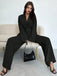 2PCS 1960s Solid Lace-Up Blazer & Pants Set - vintage fashion, retro style