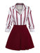 1960s Floral Striped Two Piece Set 5