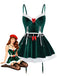 2PCS 1970 Christmas Velvet Top & Skirt Set - vintage skirt, retro style