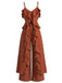 2PCS 1970s Cascading Ruffle Cami Top & Pants - vintage top, retro blouse for vintage lovers