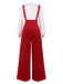 2PCS 1970s Satin High Neck Blouse & Suspender Pants, vintage top, retro blouse - perfect for women who love vintage and retro fashion