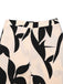 2PCS 1970s Solid Top& Leaf Print Pants - vintage fashion, retro style