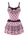 2PCS 1980s Polka Dot Sleeveless Tank Top & Layered Mini Skirt, vintage skirt, retro style - perfect for women who love vintage and retro fashion