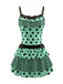 2PCS 1980s Polka Dot Sleeveless Tank Top & Layered Mini Skirt, vintage skirt, retro style - perfect for women who love vintage and retro fashion