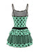 2PCS 1980s Polka Dot Sleeveless Tank Top & Layered Mini Skirt, vintage skirt, retro style - perfect for women who love vintage and retro fashion