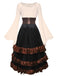 2PCS 1980s Ruffled Halloween Pirate Costume Set - vintage fashion, retro style