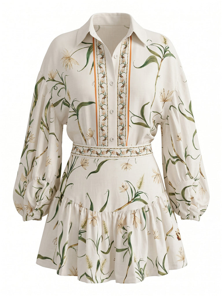 Pattern 1960s Floral Two Piece Set