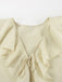 2PCS Beige 1940s Ruffle Lace-up Cardigan & Shorts Set | vintage fashion, retro style, classic elegance - perfect for retro fashion enthusiasts