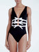 2PCS Black 1940s Bow One-Piece Swimsuit & Swim Skirt, vintage skirt, retro style - perfect for women who love vintage and retro fashion